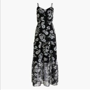 J Crew Black White Floral Maxi Dress